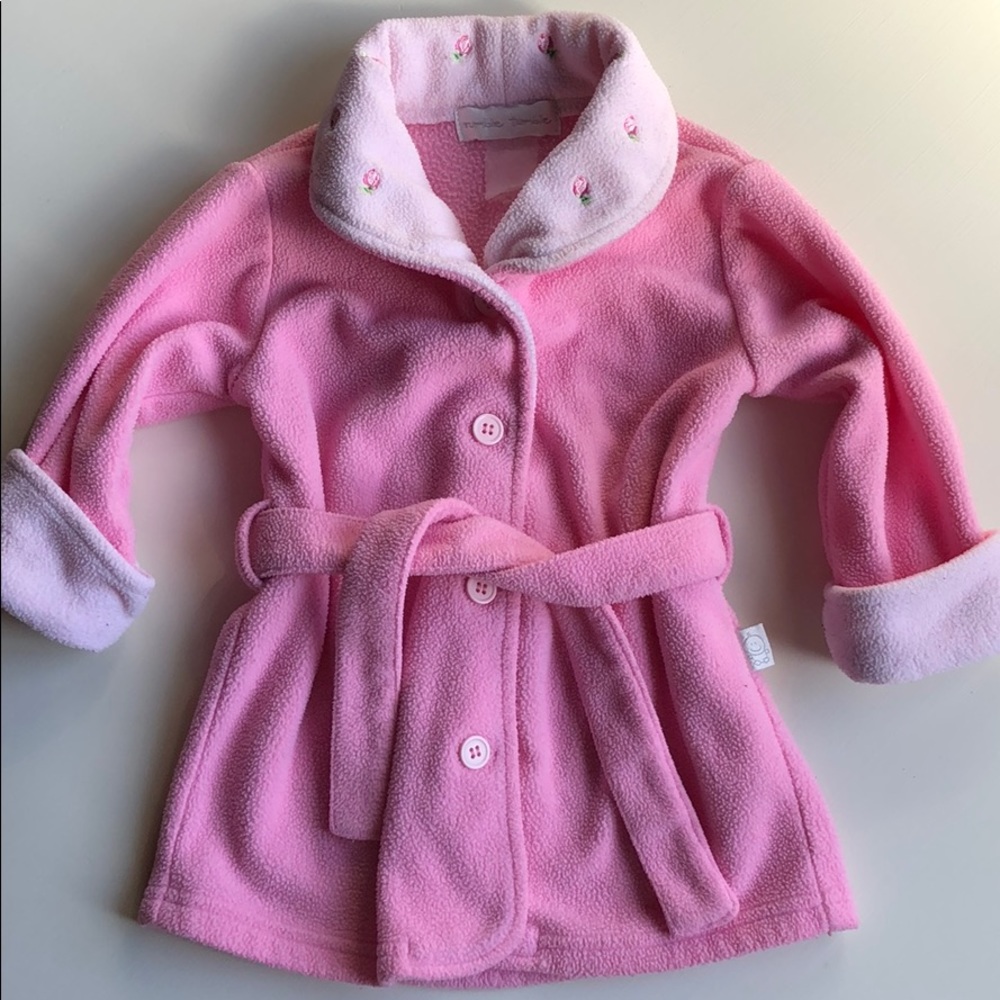 Rumble Tumble | Pink Fleece Rosebud Robe | 2-4